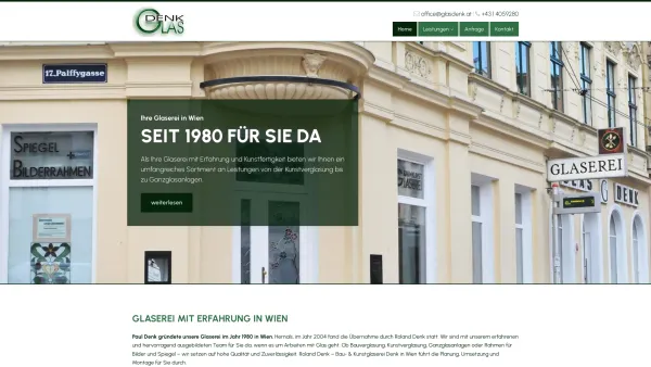 Website Screenshot: Bau-und Kunstglaserei Roland Denk - Glaserei Wien - Roland Denk – Bau- & Kunstglaserei Denk - Date: 2023-06-22 15:01:41