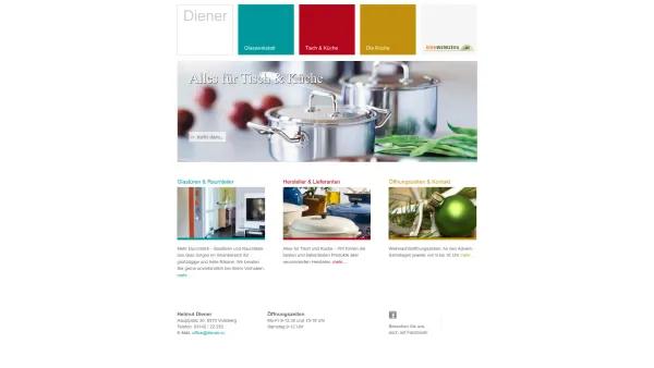 Website Screenshot: Glasdiener.at - Diener.cc | Glaswerkstatt | Tisch & Küche | Die Küche - Date: 2023-06-22 15:01:41