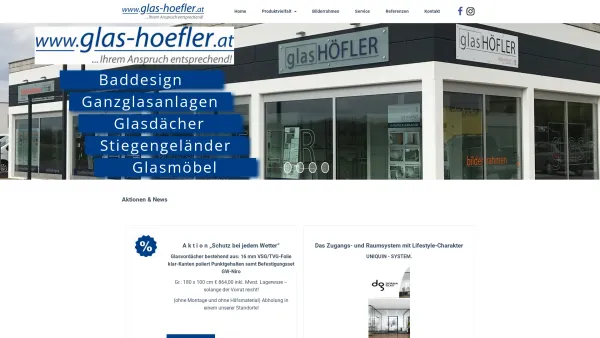 Website Screenshot: Glaserei Höfler - Home - Glas Höfler - Date: 2023-06-22 15:01:41