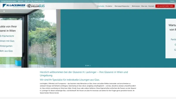 Website Screenshot: HARALD LACKINGER DIE GLASEREI - Glaserei Harald Lackinger - Glaserei in 1030 Wien | 24h Glasnotdienst - Date: 2023-06-22 15:01:41