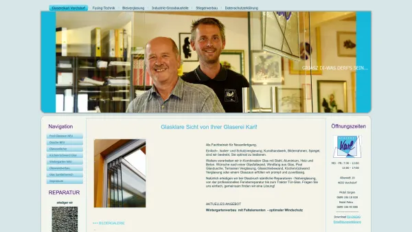 Website Screenshot: Glaserei Karl Startseite - Home - Date: 2023-06-14 10:40:12