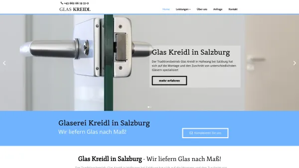 Website Screenshot: www.glaskreidl.at Glas Kreidl GmbH Co KG - Ihr Spezialist für Glas in Salzburg - Date: 2023-06-22 15:01:41