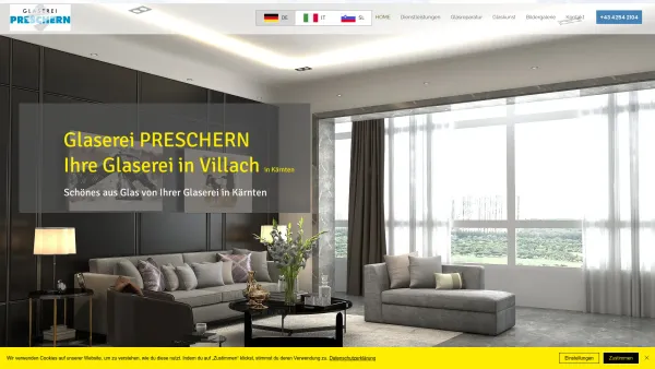 Website Screenshot: Glaserei Preschern - Glaserei Villach | Glaserei Preschern | Kärnten - Date: 2023-06-22 15:13:38