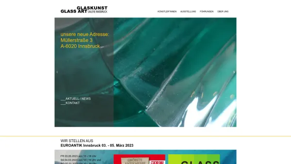 Website Screenshot: Glass Art Galerie Innsbruck Glaskunst - GLASS ART Galerie Innsbruck GLASKUNST - contemporary glassart - Date: 2023-06-14 10:37:32