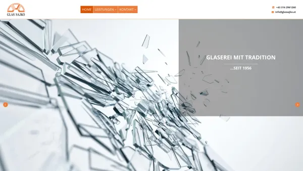 Website Screenshot: Harald Glas Sajko Ihr Partner puncto Glas - GLASEREI | Glas Sajko GmbH in Feldkirchen bei Graz - Date: 2023-06-22 15:13:38