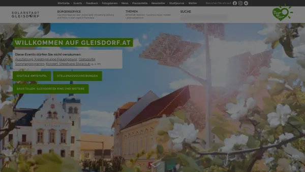 Website Screenshot: Gleisdorfer Tennishallengesellschaft Sport Pilz Stadtgemeinde Gleisdorf - Stadtgemeinde Gleisdorf Startseite - Date: 2023-06-22 15:11:56