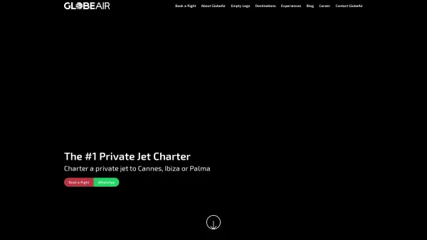 Website Screenshot: GlobeAir Your Private Jet - The #1 Private Jet Charter • GlobeAir - Date: 2023-06-15 16:02:34