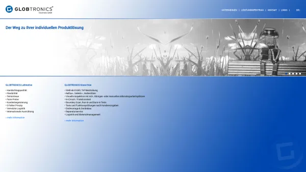 Website Screenshot: Globtronics Electronic GmbH - GLOBTRONICS - Der Weg zu Ihrer individuellen Produktlösung - Date: 2023-06-22 15:11:56