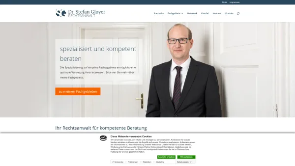 Website Screenshot: Rechtsanwalt Dr. Stefan Gloyer - Rechtsanwalt Dr. Stefan Gloyer - Ihr Rechtsanwalt in Innsbruck/Tirol - Date: 2023-06-22 15:11:56