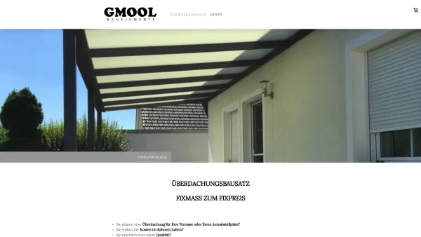 Website Screenshot: GMOOL Bauelemente - Terrassendach - GMOOL Bauelemente - Date: 2023-06-22 15:01:45