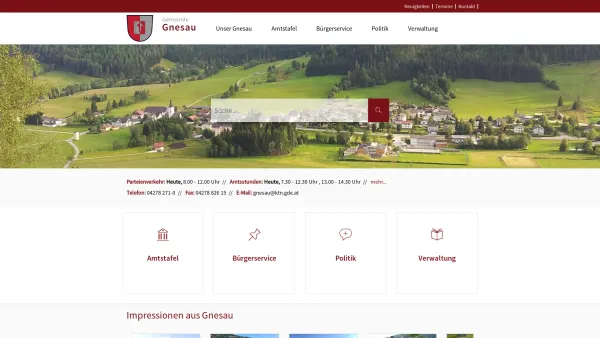 Website Screenshot: Gemeindeamt Gemeinde Gnesau Holzstraßengemeinde Oberen Gurktal Nationalpark Nockberge Kärnten - Gemeinde Gnesau - Geko digital - Date: 2023-06-22 15:01:45