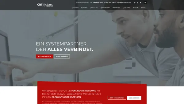 Website Screenshot: GNT Systems GmbH - Maschinendatenerfassung & Automation- GNT Systems - Date: 2023-06-26 10:26:22