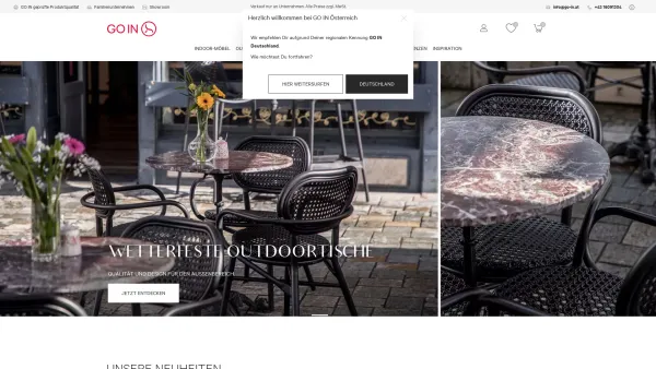 Website Screenshot: GO IN Austria GmbH - Gastronomieeinrichtung & -möbel | GO IN - Date: 2023-06-15 16:02:34