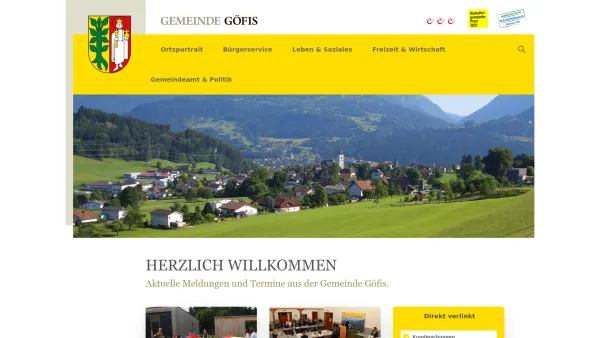 Website Screenshot: Gemeindeamt Göfis RiS-Kommunal - Gemeinde Göfis: Aktuelle Meldungen - Date: 2023-06-22 15:01:45