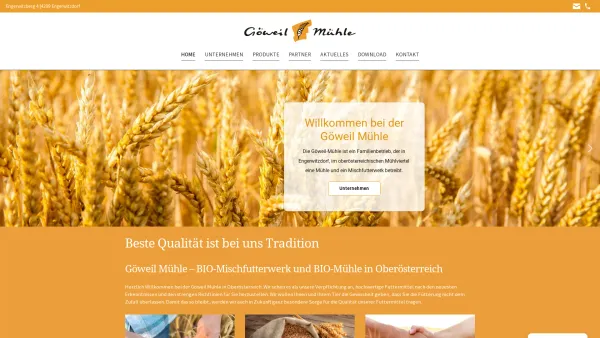 Website Screenshot: Göweil Mühle - Ignaz Göweil GmbH & Co KG - Göweil Mühle – Mischfutterwerk und Mühle - Oberösterreich - Date: 2023-06-22 15:01:45