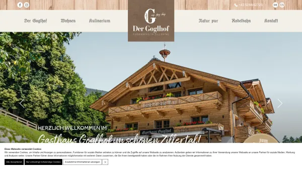 Website Screenshot: Hermann GOGLHOF Fügenberg/Tirol/Austria - Gasthaus Goglhof - Urlaub am Bauernhof in Fügen im Zillertal - Date: 2023-06-22 15:01:45