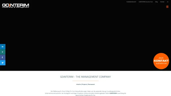 Website Screenshot: GOiNTERIM GmbH - GOiNTERIM - THE MANAGEMENT COMPANY - Date: 2023-06-14 10:40:15