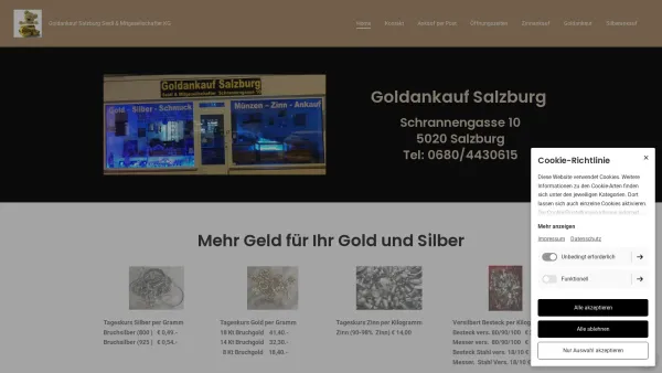 Website Screenshot: Goldankauf Salzburg
Seidl & Mitgesellschafter KG - Gold,Silber,Schmuck, Münzen Ankauf | Firma Seidl Edelmetallhandel Goldankauf Salzburg - Date: 2023-06-22 15:01:43