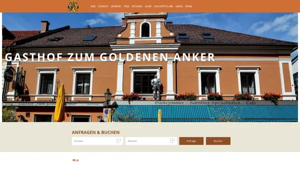 Website Screenshot: Gasthof "Zum goldenen Anker" - Gasthof zum goldenen Anker - Willkommen | Gasthof zum goldenen Anker | Friesach - Date: 2023-06-22 15:11:56