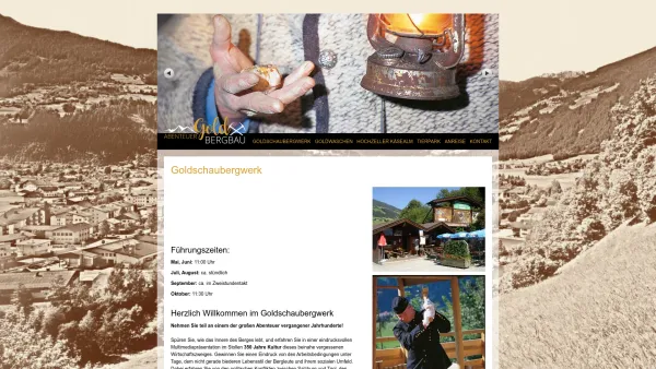 Website Screenshot: Hermann Abenteuer Goldbergbau Zell am Ziller - Goldschaubergwerk - Zell am Ziller - Zillertal - Date: 2023-06-26 10:26:22