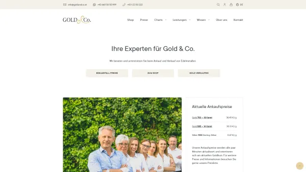 Website Screenshot: Gold & Co. Experte für Gold und Co. - Goldankauf & Goldverkauf | Gold & Co. Wien - Date: 2023-06-14 10:40:15