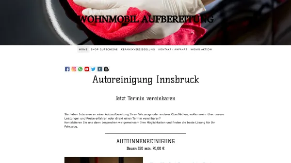 Website Screenshot: golenCAR DRY WASH Mobille KFZ Pflegeateliers Tirol - Autoreinigung Innsbruck - IBK Car Wash - Date: 2023-06-22 15:21:08