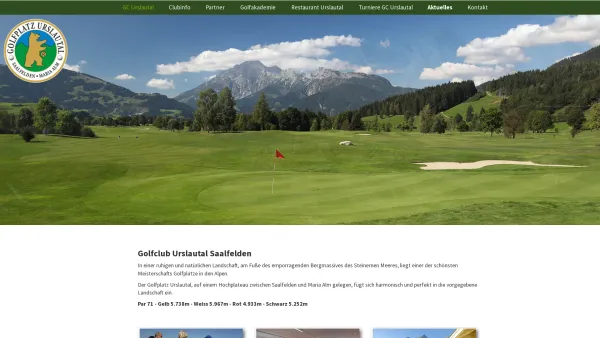 Website Screenshot: Golfplatz Urslautal - GC Urslautal - Golfplatz Urslautal Saalfelden - Date: 2023-06-22 15:21:08