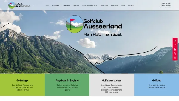 Website Screenshot: Golfclub Ausseer Land - Golfclub Ausseerland | Golfurlaub im Salzkammergut - Date: 2023-06-14 10:40:15