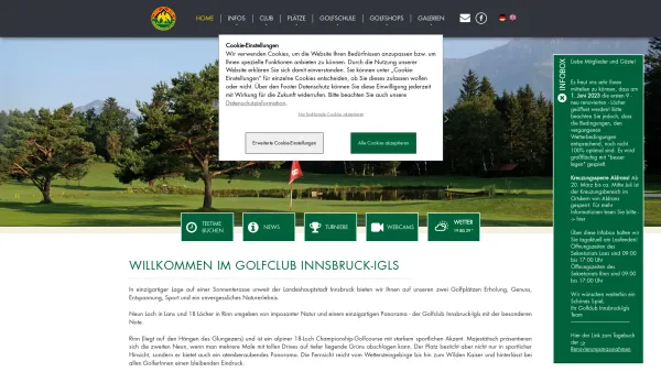 Website Screenshot: Golf-Club Golfclub Innsbruck-Igls - Golfclub Innsbruck-Igls - Date: 2023-06-22 15:21:08
