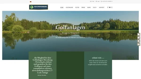 Website Screenshot: Golfanlagen Moosburg-Pörtschach - Golfen in Kärnten - Golfanlagen Pörtschach Moosburg - Date: 2023-06-15 16:02:34