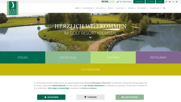 Website Screenshot: GC Kremstal Golf Club - Golf Resort Kremstal - 27 Loch Golfanlage in Österreich - Date: 2023-06-22 15:21:08