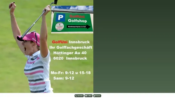 Website Screenshot: GolfUni Indoor Trainingscenter - Golf | Innsbruck - Golffachgeschäft mit Indoorgolf GOLFUni.at - Date: 2023-06-22 15:21:08