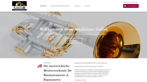 Website Screenshot: Helmut http//www.gollob-musikhaus.at - Musikhaus Gollob - Meisterwerkstatt für Blasinstrumente - Date: 2023-06-22 15:21:08