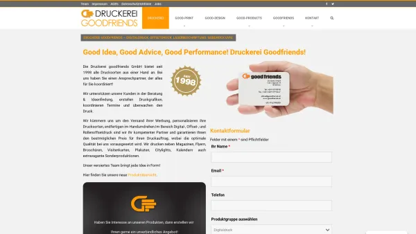 Website Screenshot: Druckerei GOODFRIENDS Werbeagentur GmbH - Druckerei GOODFRIENDS - Digitaldruck, Offsetdruck Wien - Date: 2023-06-14 10:40:15