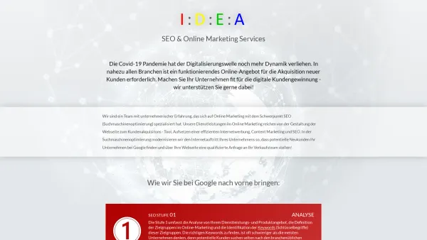 Website Screenshot: I D E A SEO & Online Marketing Services - SEO & Online Marketing Services von    I : D : E : A - Date: 2023-06-22 15:01:48