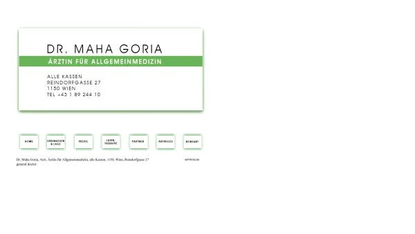 Website Screenshot: Dr. Maha Goria - Dr Goria Aerztin Fuer Allgemeinmedizin - Date: 2023-06-14 10:40:15