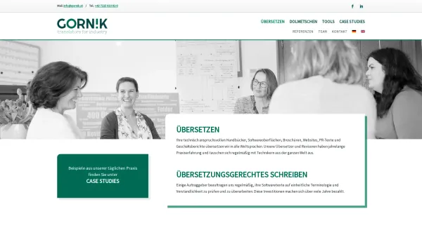 Website Screenshot: Gornik - translators for industry - GORNIK translators for industry GmbH - Date: 2023-06-22 15:01:48