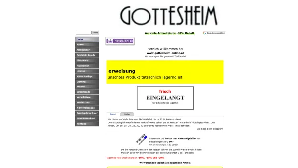 Website Screenshot: Ernst Gottesheim - Gottesheim-Online Trollbeads Shop - Date: 2023-06-14 10:40:15