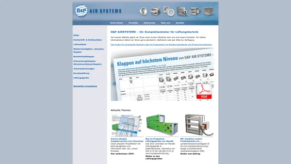 Website Screenshot: G&P Airsystems VertriebsgmbH. - G&P AIRSYSTEMS – Ihr Komplettanbieter für Lüftungstechnik - Date: 2023-06-22 15:01:48