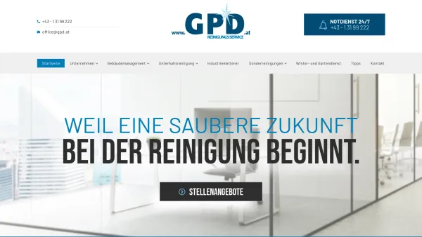 Website Screenshot: GPD Graf Peter Dienstleistungen - Reinigungsunternehmen seit 1999 | PGD Facility in Wien - Date: 2023-06-14 10:40:15