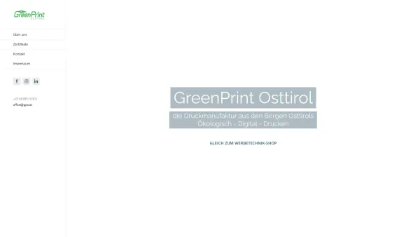 Website Screenshot: Graphic Point Ortner - GreenPrint Druckmanufaktur - Nachhaltig ökologisch Drucken. - Date: 2023-06-15 16:02:34