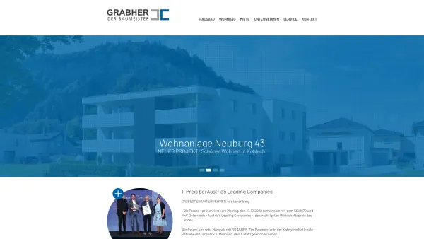Website Screenshot: Grabher Der Baumeister GmbH - Willkommen | GRABHER, Baumeister in Hohenems in Vorarlberg - Date: 2023-06-22 15:01:48