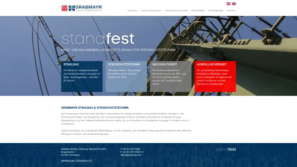 Website Screenshot: Stahlbau Günther Grabmayr Gesellschaft m.b.H. Co. Index of - GRABMAYR - Stahlbau & Steigschutztechnik - 3192 Hohenberg - Date: 2023-06-14 10:40:15