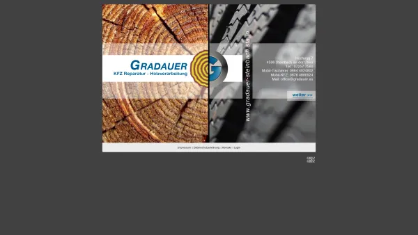 Website Screenshot: Gradauer Michael Tischlerei KFZ Werkstätte Steinbach an der Steyr - Start (Gradauer - KFZ Reparatur - Verarbeitung) - Date: 2023-06-22 15:01:48