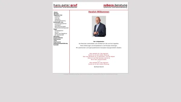 Website Screenshot: Graf Hans-Peter - Hans - Peter Graf // sybeco.beratung gmbh - Systemische Unternehmensberatung - Date: 2023-06-22 15:01:48