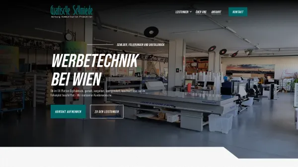 Website Screenshot: Grafische Schmiede
Michael Böhm - Werbetechnik in Wien & Umgebung | Grafische Schmiede - Date: 2023-06-15 16:02:34