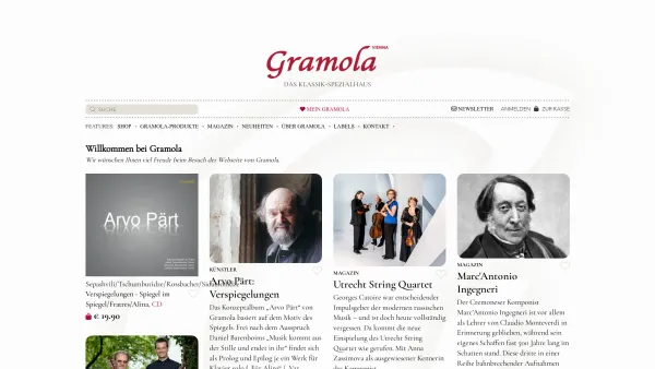 Website Screenshot: Gramola das Klassikhaus  - Gramola Vienna: Willkommen bei Gramola - Date: 2023-06-22 15:15:51