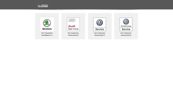 Website Screenshot: VW AUDI GRAMSEL - Autohaus Gramsel VW Audi Skoda Alfa Romeo in Baden und Traiskirchen - Date: 2023-06-14 10:40:15