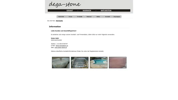 Website Screenshot: granitex - Dejan Gajic - Dega-Stone - Startseite - Date: 2023-06-22 15:12:00