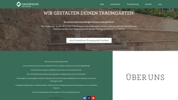 Website Screenshot: Firma Grasberger Karin Gartenbau Landschaftsbau Erdbau Pflasterungen - Home - Landschaftsgärtner Tirol - Der Grasberger aus der Au. - Date: 2023-06-22 15:11:58
